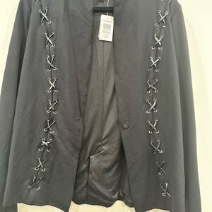Torrid Black Lace-Up Blazer NWT